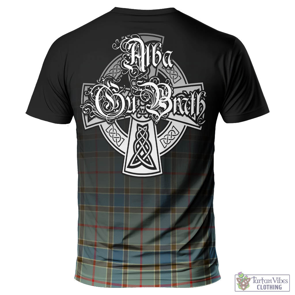 Tartan Vibes Clothing Balfour Blue Tartan T-Shirt Featuring Alba Gu Brath Family Crest Celtic Inspired