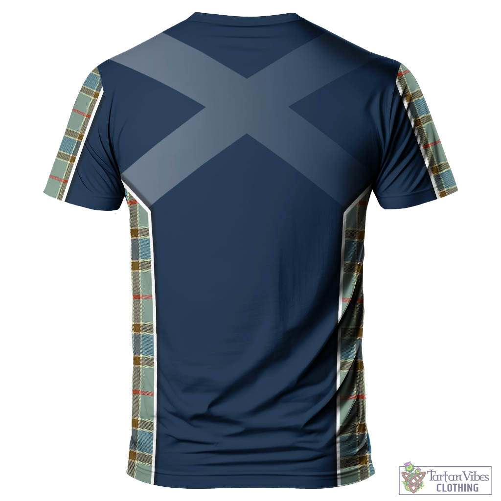 Tartan Vibes Clothing Balfour Blue Tartan T-Shirt with Family Crest and Lion Rampant Vibes Sport Style