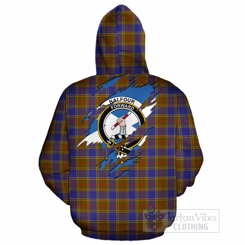 Balfour Clan Crest In Me Tartan Cotton Hoodie Scotland Flag Style