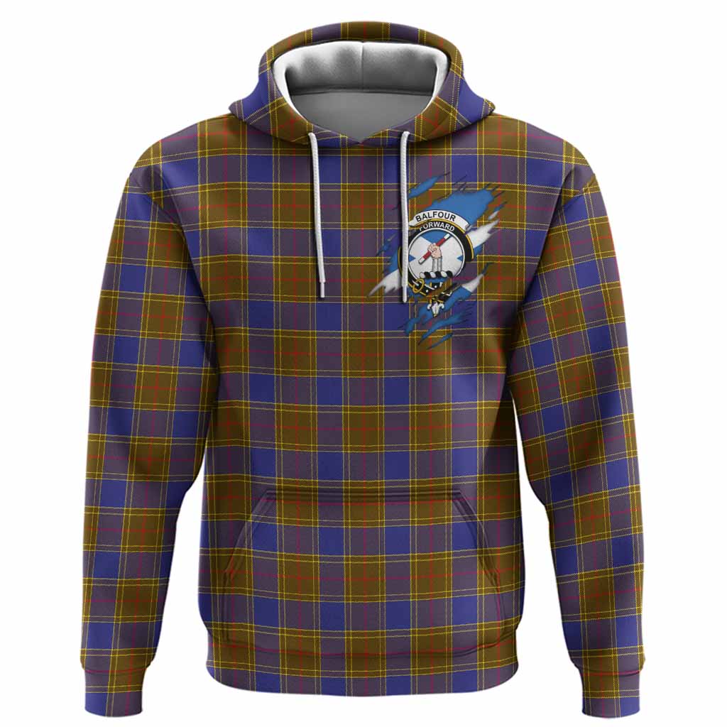 Balfour Clan Crest In Me Tartan Hoodie Scotland Flag Style