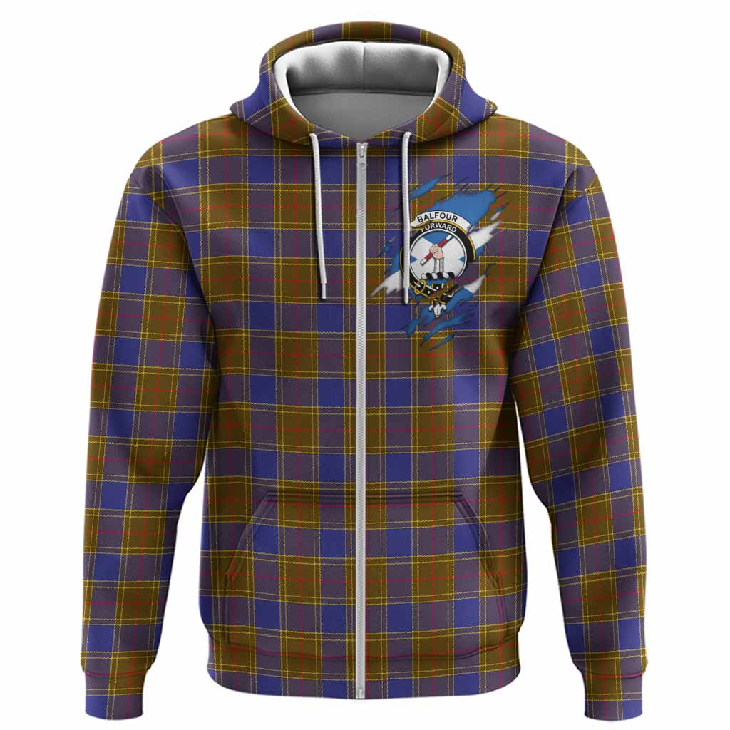 Balfour Clan Crest In Me Tartan Hoodie Scotland Flag Style