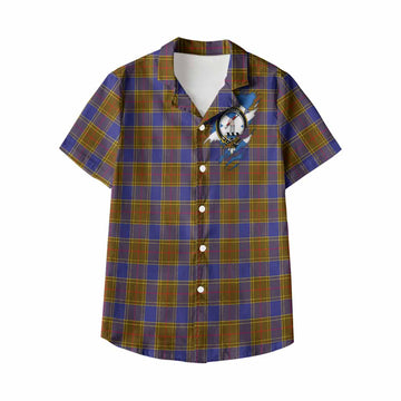 Balfour Clan Crest In Me Tartan Kid Hawaiian Shirt Scotland Flag Style