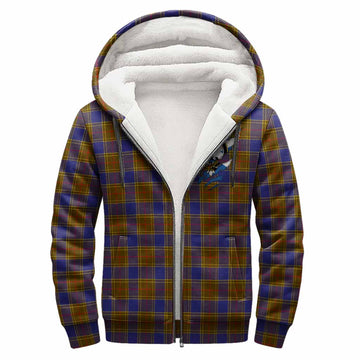 Balfour Clan Crest In Me Tartan Sherpa Hoodie Scotland Flag Style