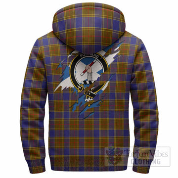 Balfour Clan Crest In Me Tartan Sherpa Hoodie Scotland Flag Style