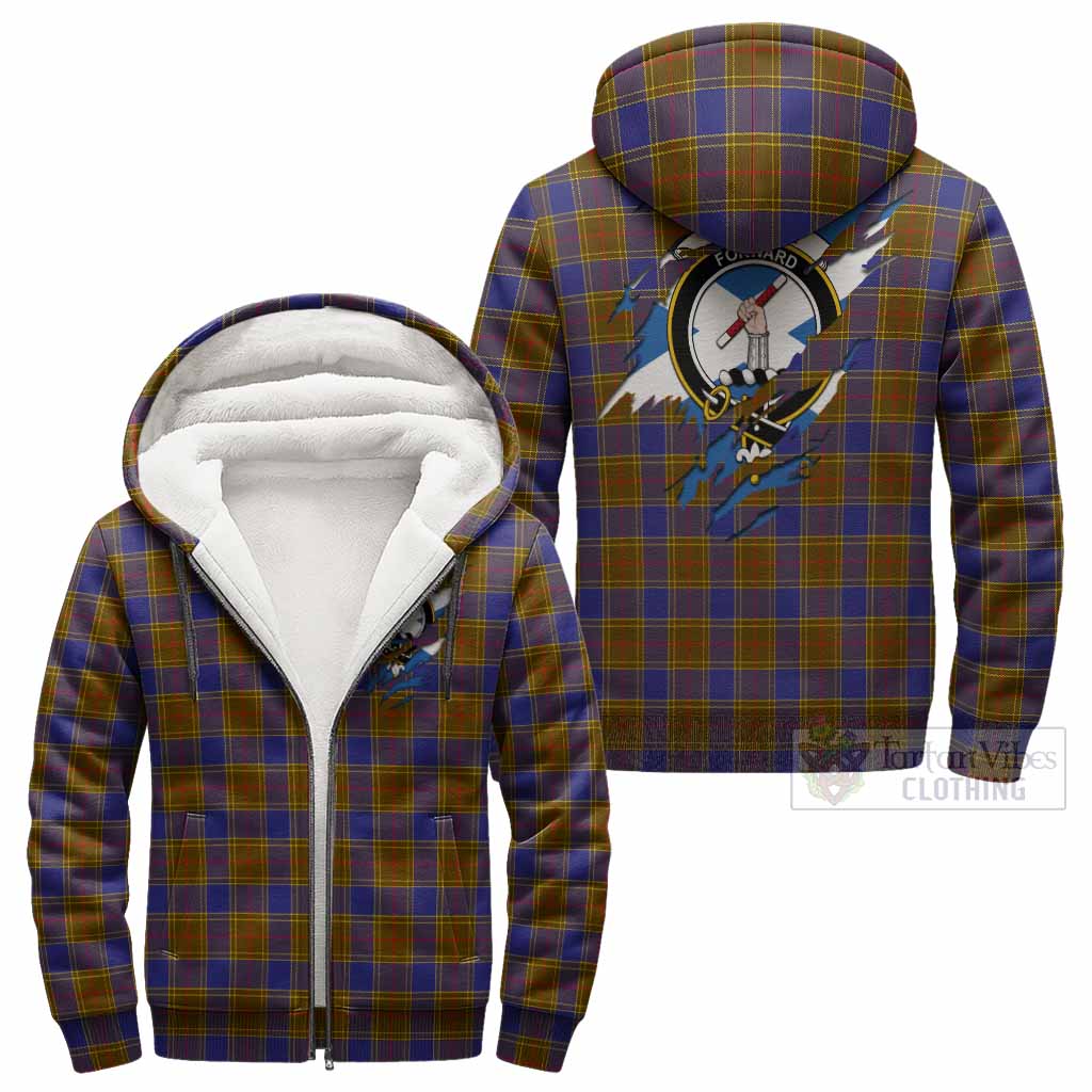 Balfour Clan Crest In Me Tartan Sherpa Hoodie Scotland Flag Style