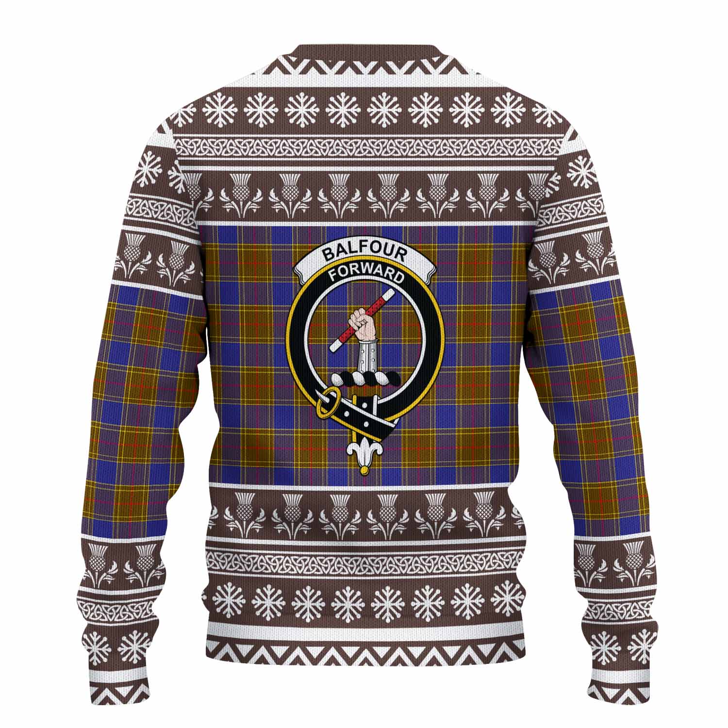 Balfour Clan Tartan Christmas Ugly Sweater with Family Crest - Tartan Vibes Clothing