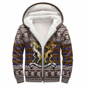 Balfour Clan Tartan Crest Christmas Fleece Hoodie Coat of Arms Funny Style