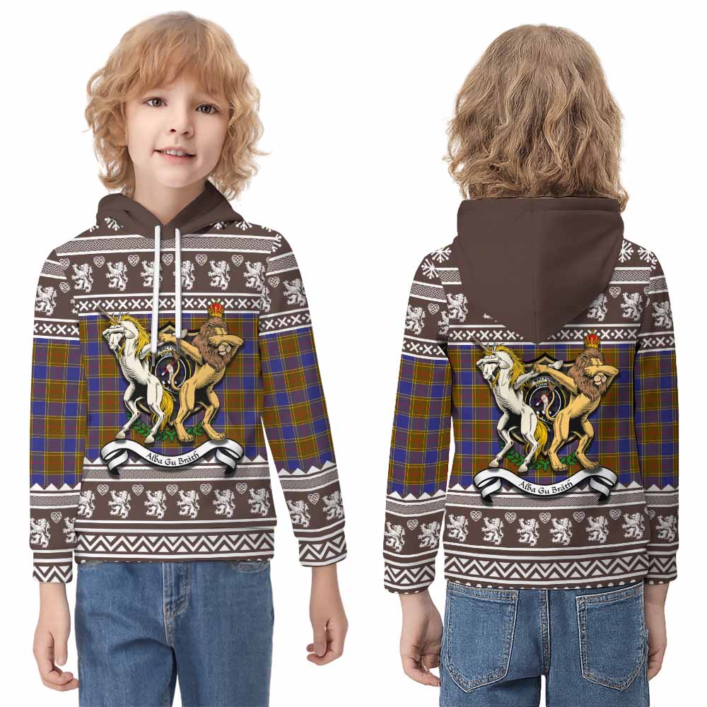 Balfour Clan Tartan Crest Christmas Kid Hoodie Coat of Arms Funny Style - Tartan Vibes Clothing