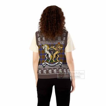 Balfour Clan Tartan Crest Christmas Knitted V-Neck Vest Coat of Arms Funny Style - Tartan Vibes Clothing