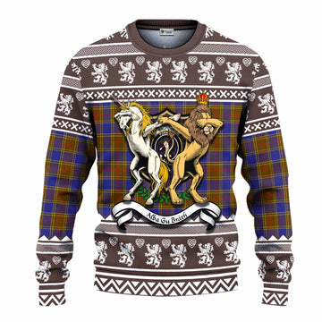 Balfour Clan Tartan Crest Christmas Ugly Sweater Coat of Arms Funny Style