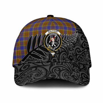 Balfour Crest Tartan Classic Cap with New Zealand Silver Fern Half Style
