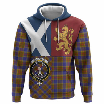 Balfour Crest Tartan Hoodie with Lion Rampant Saltire Style