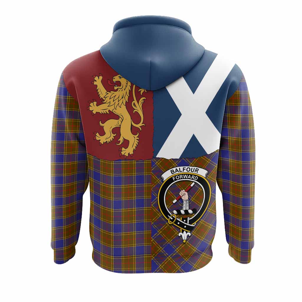 Balfour Crest Tartan Hoodie with Lion Rampant Saltire Style