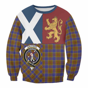 Balfour Crest Tartan Sweatshirt with Lion Rampant Saltire Style