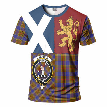 Balfour Crest Tartan T-Shirt with Lion Rampant Saltire Style