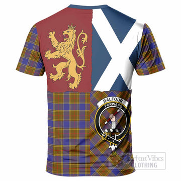 Balfour Crest Tartan T-Shirt with Lion Rampant Saltire Style