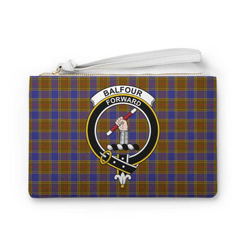 Balfour Family Crest Tartan Clutch Bag