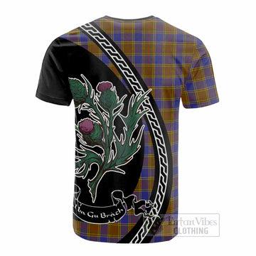 Balfour Family Crest Tartan Cotton T-shirt Alba Thistle Inspired - Tartan Vibes Clothing