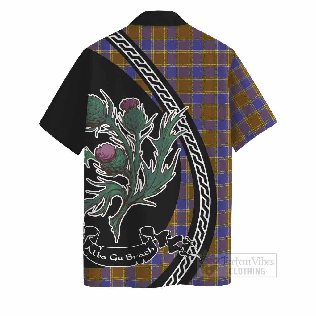 Balfour Family Crest Tartan Hawaiian Shirt Alba Thistle Inspired - Tartan Vibes Clothing