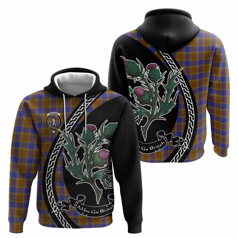 Balfour Family Crest Tartan Hoodie Alba Thistle Inspired - Tartan Vibes Clothing