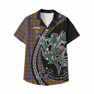 Balfour Family Crest Tartan Kid Hawaiian Shirt Alba Thistle Inspired - Tartan Vibes Clothing