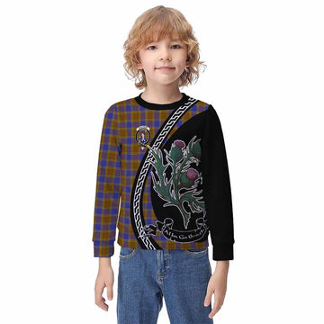 Balfour Family Crest Tartan Kid Knitted Sweatshirt Alba Thistle Inspired - Tartan Vibes Clothing