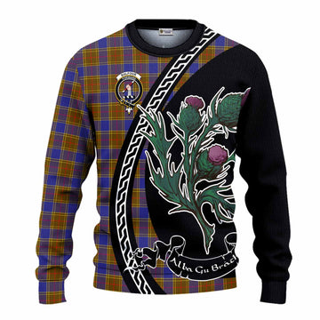 Balfour Family Crest Tartan Knitted Sweater Alba Thistle Inspired - Tartan Vibes Clothing