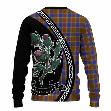 Balfour Family Crest Tartan Knitted Sweater Alba Thistle Inspired - Tartan Vibes Clothing