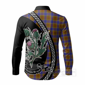 Balfour Family Crest Tartan Long Sleeve Button Shirts Alba Thistle Inspired