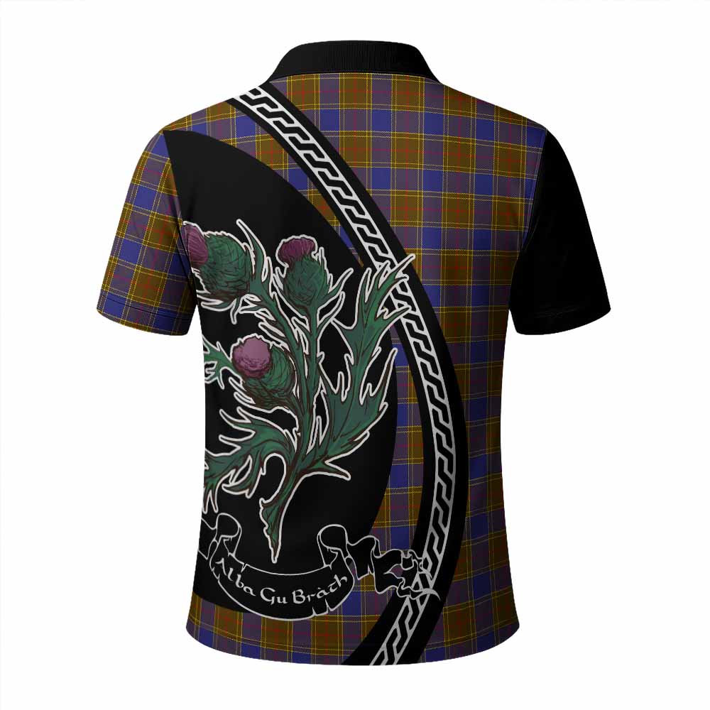 Balfour Family Crest Tartan Polo Shirt Alba Thistle Inspired - Tartan Vibes Clothing
