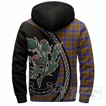 Balfour Family Crest Tartan Sherpa Hoodie Alba Thistle Inspired