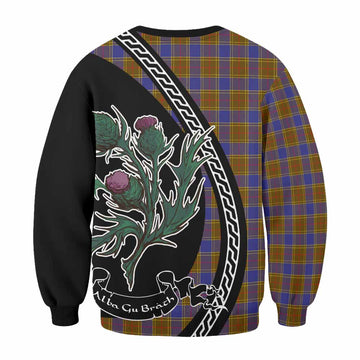 Balfour Family Crest Tartan Sweatshirt Alba Thistle Inspired