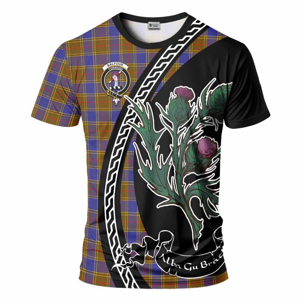 Balfour Family Crest Tartan T-Shirt Alba Thistle Inspired - Tartan Vibes Clothing
