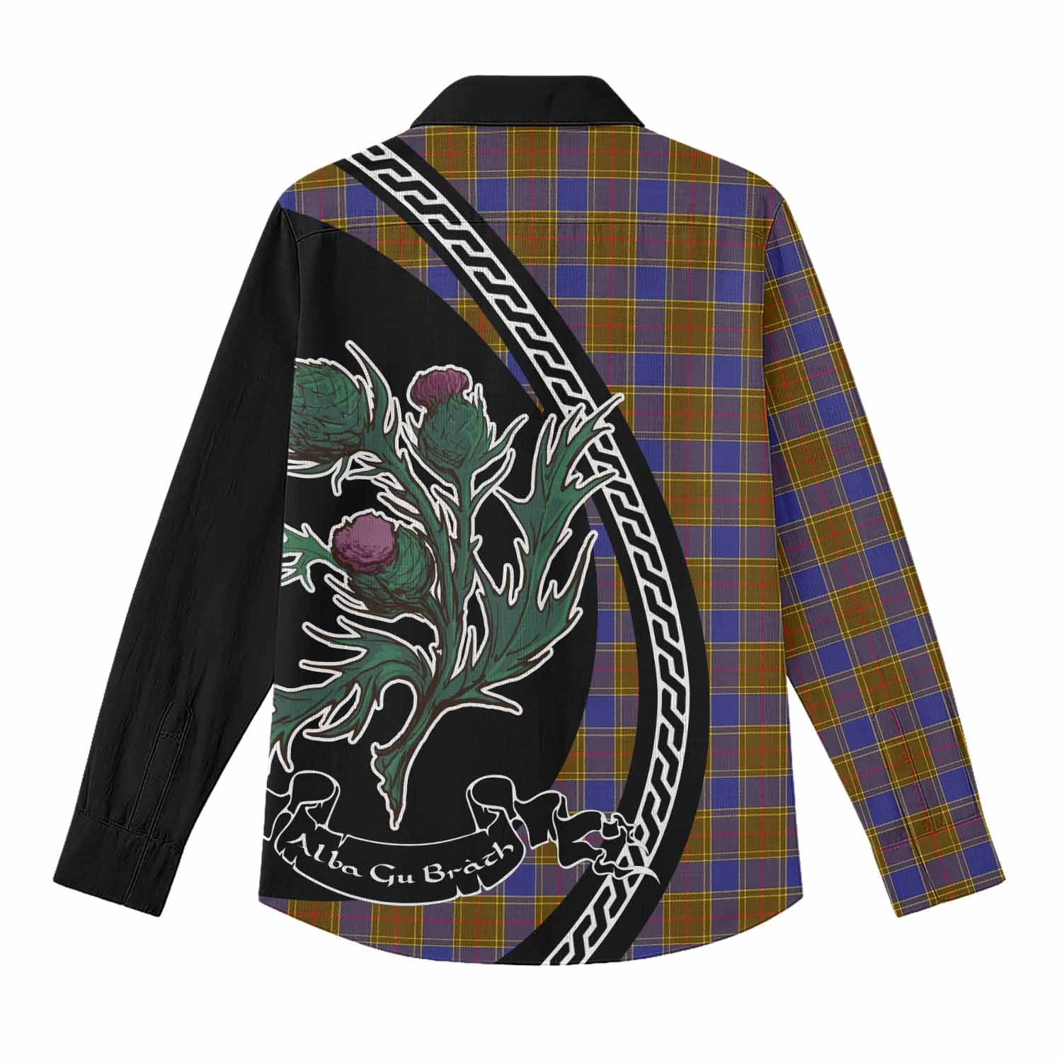 Balfour Family Crest Tartan Women Casual Shirt Alba Thistle Inspired - Tartan Vibes Clothing