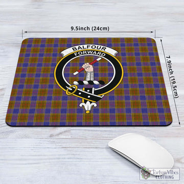 Balfour Modern Tartan Mouse Pad with Family Crest