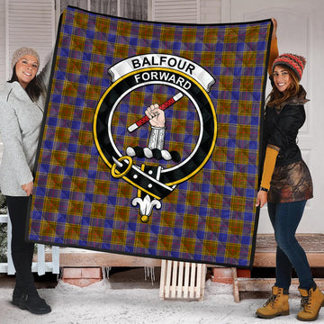 Balfour Modern Tartan Quilt with Family Crest