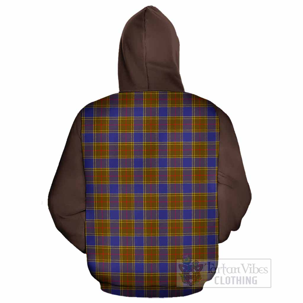Balfour Tartan Accent Cotton Hoodie with Family Crest