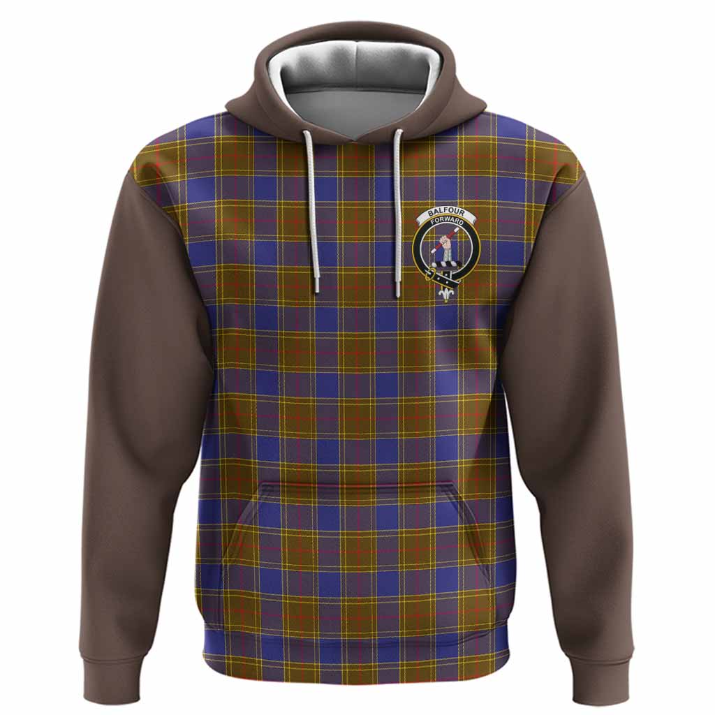 Balfour Tartan Accent Hoodie with Family Crest