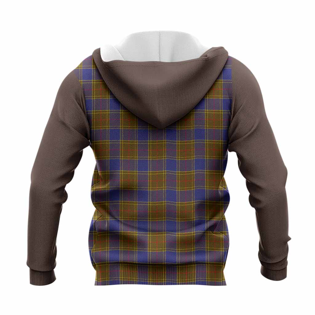 Balfour Tartan Accent Knitted Hoodie with Family Crest