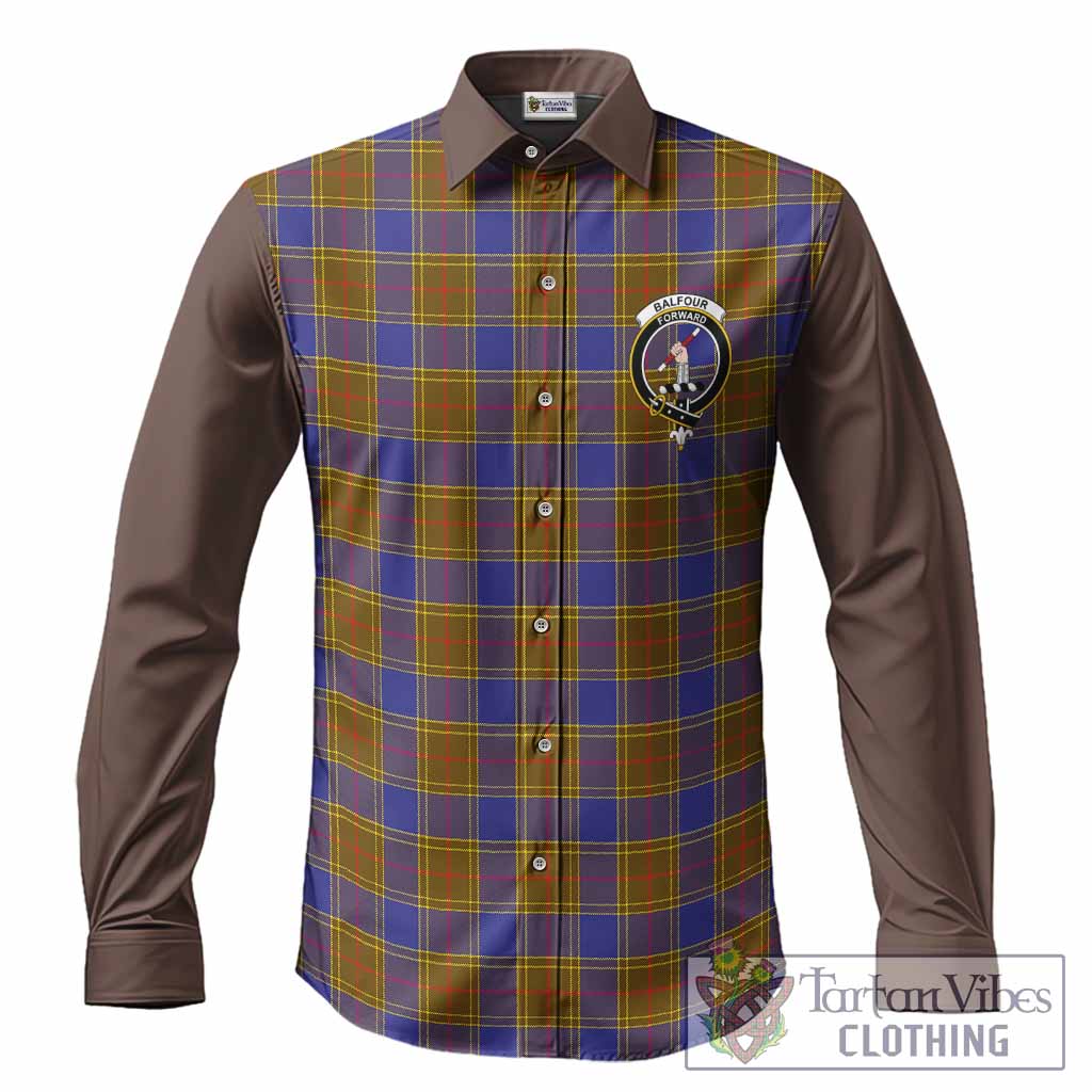 Balfour Tartan Accent Long Sleeve Button Shirts with Family Crest
