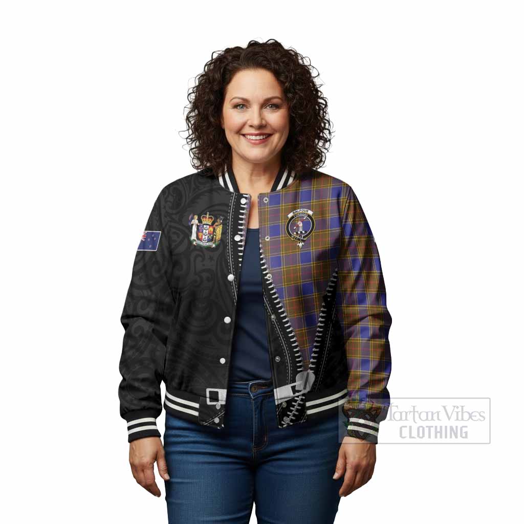 Balfour Tartan Baseball Jacket New Zealand Pattern Unique Zipper Stylized