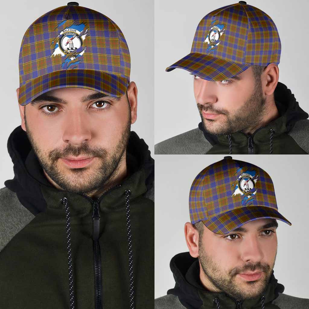 Balfour Tartan Classic Cap with Family Crest In Me Style