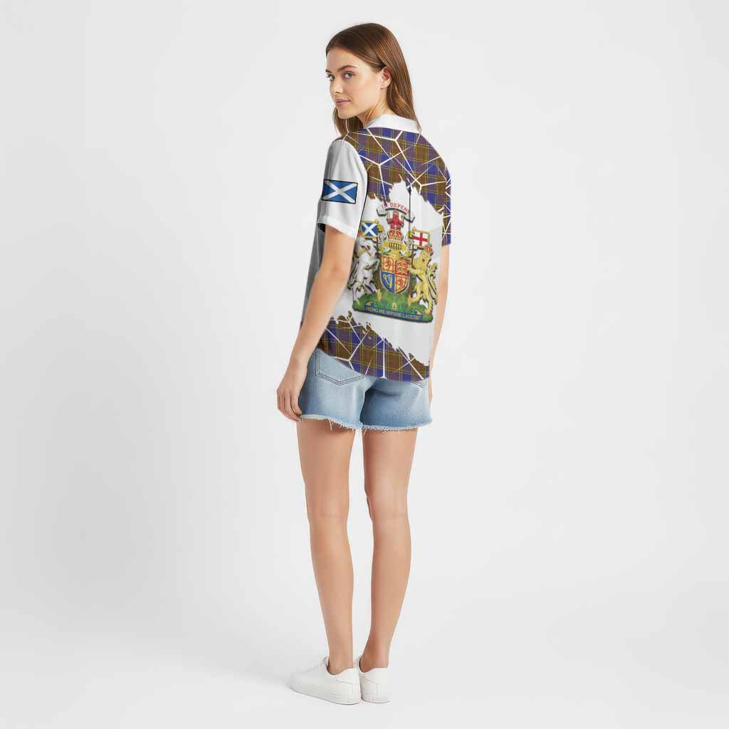 Balfour Tartan Cotton Hawaiian Shirt with Family Crest and Lion Rampant Grunge Style