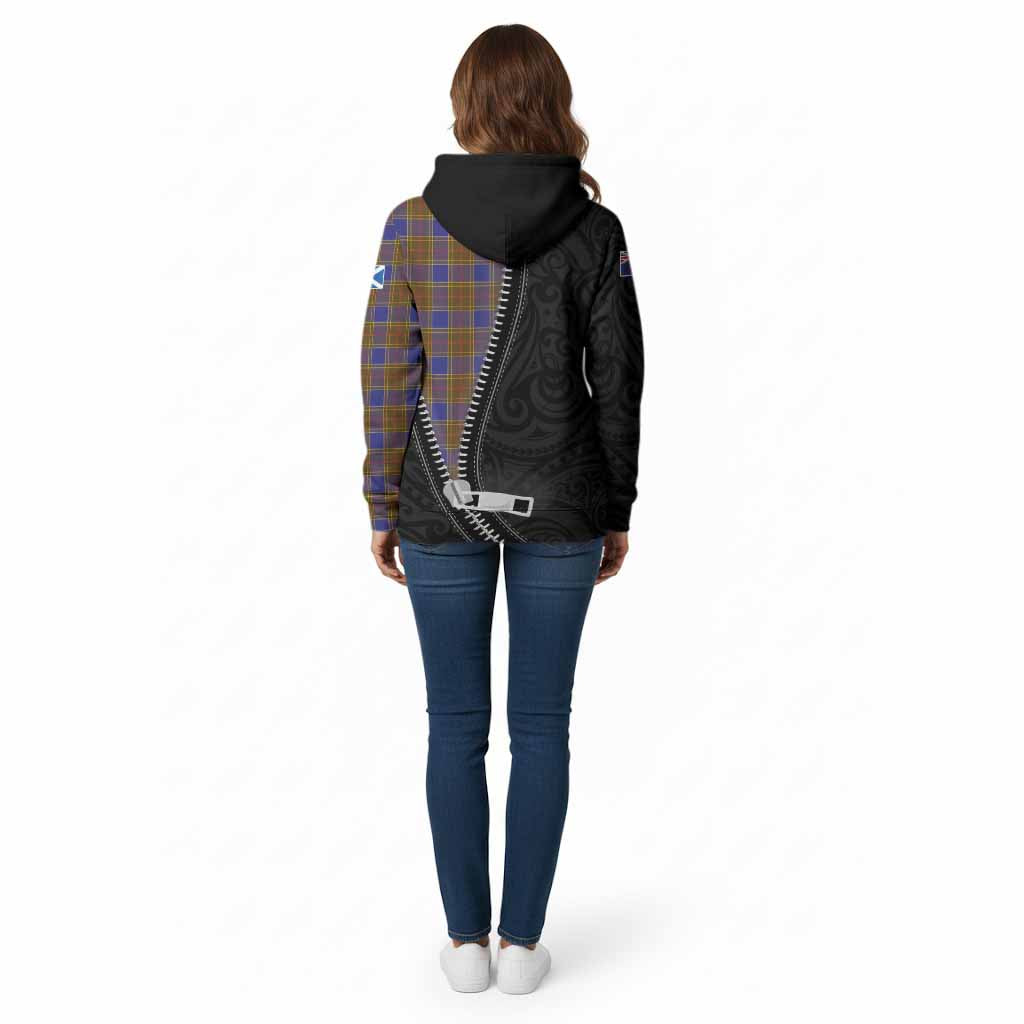 Balfour Tartan Cotton Hoodie New Zealand Pattern Unique Zipper Stylized