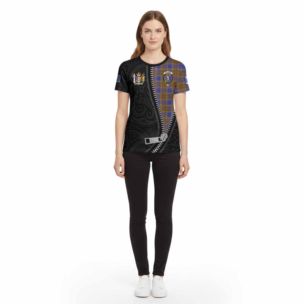 Balfour Tartan Cotton T-shirt New Zealand Pattern Unique Zipper Stylized