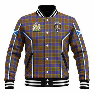 Balfour Tartan Crest Baseball Jacket Scotland Coat of Arm Flag Style