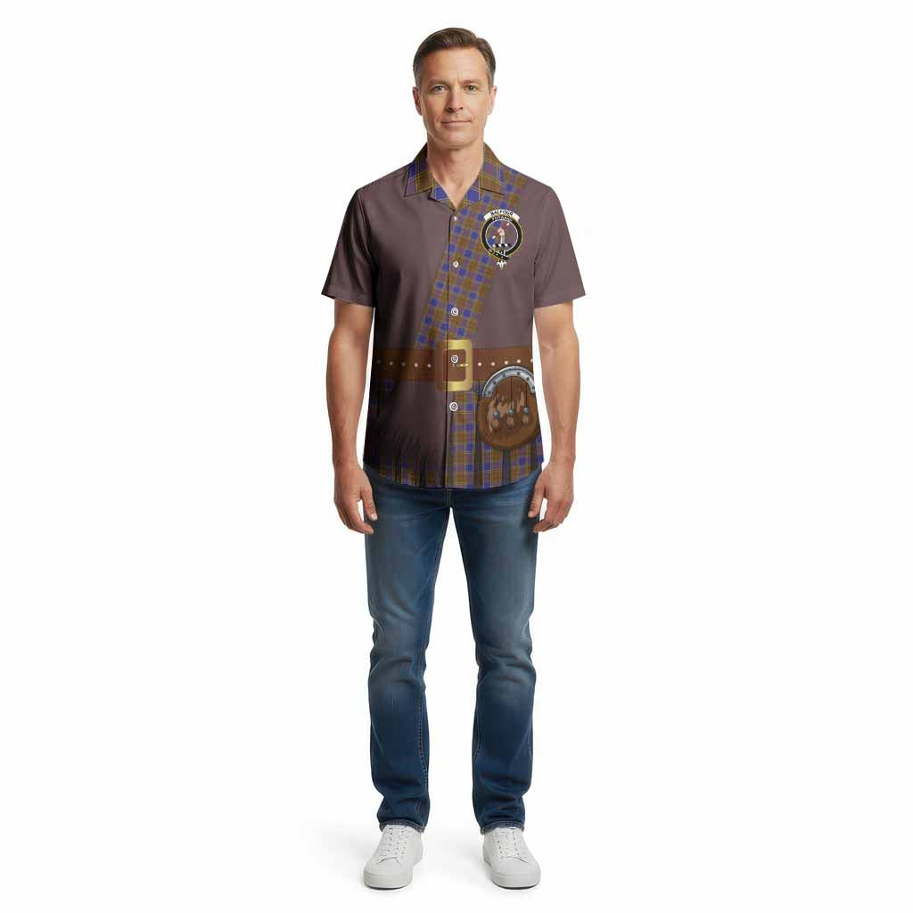 Balfour Tartan Crest Cotton Hawaiian Shirt Kilt Costume Style