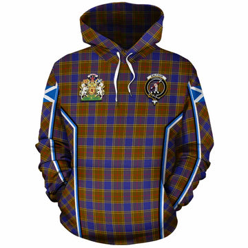 Balfour Tartan Crest Cotton Hoodie Scotland Coat of Arm Flag Style