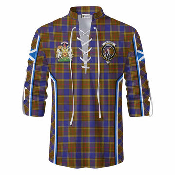 Balfour Tartan Crest Ghillie Kilt Shirt Scotland Coat of Arm Flag Style