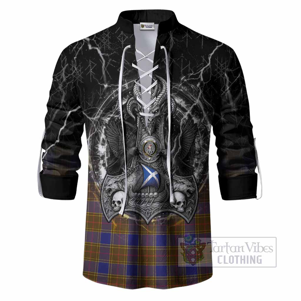 Balfour Tartan Crest Ghillie Shirt Celtic Odin's Raven Legacy